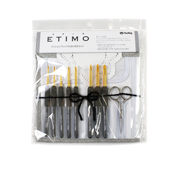 编织针 “ etimo（etimo）垫子握把钩针设置皇家银色的郁金香郁金香