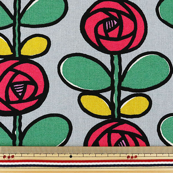 [From quantity 5] Fabric "No. 10 canvas rose UP5693-C Uyakoko cloth" COTTON KOBAYASHI