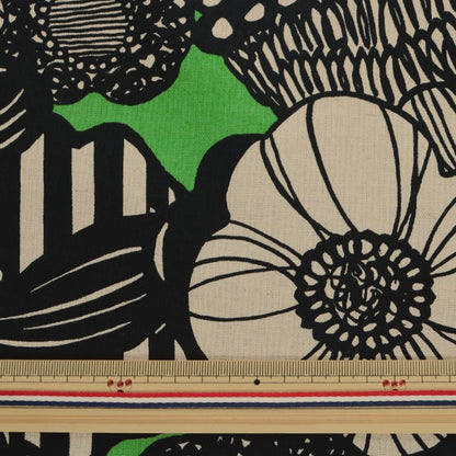 [From quantity 5] Fabric "Cotton hee canvas Artificial Flowers Green Up5678-B COTTON KOBAYASHI