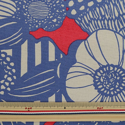[From quantity 5] Fabric "Cotton hee canvas Artificial Flowers Red Up5678-C Uyakoko COTTON KOBAYASHI