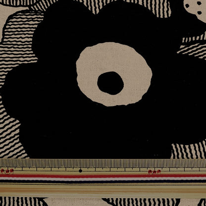 [From quantity 5] Fabric "Cotton hemp canvas Poppy Black UP5524-B" COTTON KOBAYASHI