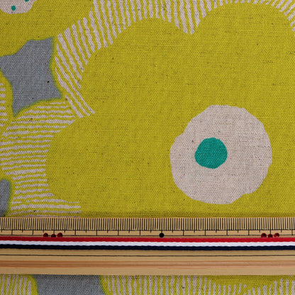 [From quantity 5] Fabric "Cotton hee canvas Poppy yellow UP5524-E" COTTON KOBAYASHI