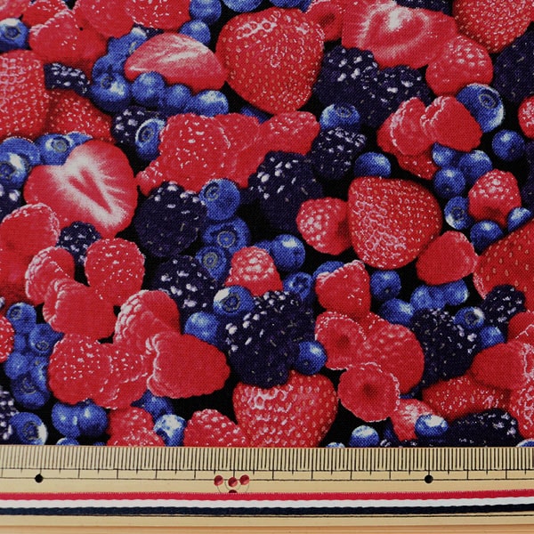[From quantity 5] Fabric "Inkjet print berry" USA cotton