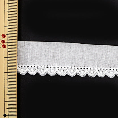 【数量5から】 レースリボンテープ 『綿レース 白 幅約20mm 2302856』