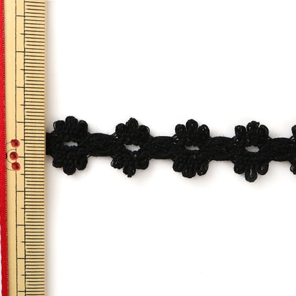 【数量5から】 レースリボンテープ 『トーションレース 黒 幅約17mm 2990-BK』