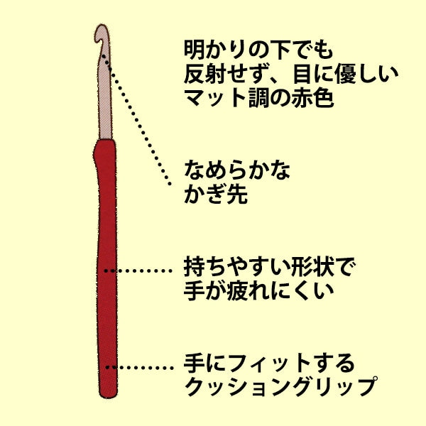 编织针 “ Etimo Red（Etimored）垫子握把钩针 10/0“郁金香郁金香