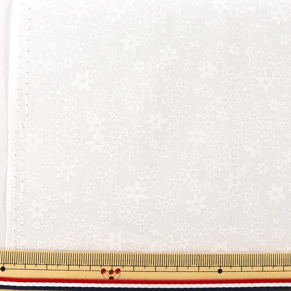 [From quantity 5] Fabric 『Sheeting Lucky print small floral pattern White x White WD347-2A]