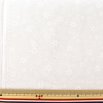 [From quantity 5] Fabric 『Sheeting Lucky print small floral pattern White x White WD347-2A]