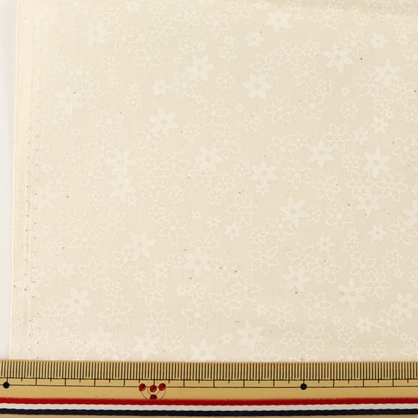 [From quantity 5] Fabric 『Sheeting Lucky print small floral pattern generation (remaining dregs) x White WD347-2B]