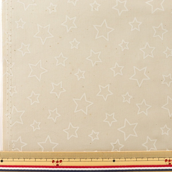[From quantity 5] Fabric 『Sheeting Lucky Print Star Pattern generation (Kas left) x White WD347-4B]