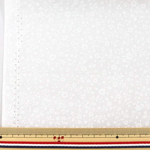 [From quantity 5] Fabric 『Sheeting Lucky print small floral pattern White x White WD347-5A]