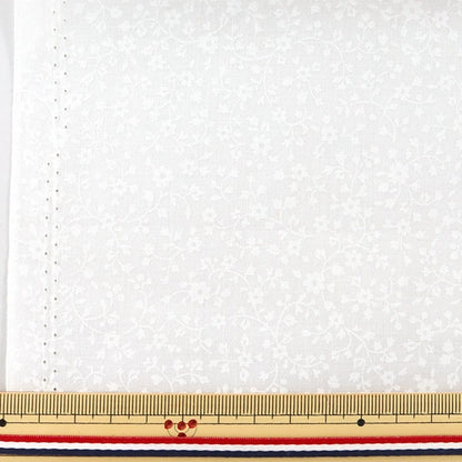 [From quantity 5] Fabric 『Sheeting Lucky print small floral pattern White x White WD347-5A]