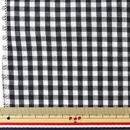 [From quantity 5] Fabric "Dyeing Gingham Naka Black Co-Gim-BK"