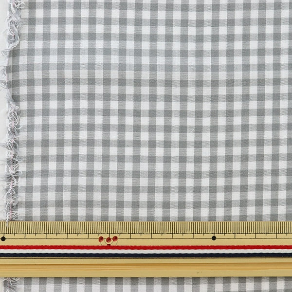 [From quantity 5] Fabric "Dyeing Gingham Middle Gray CO-GIM-GY"