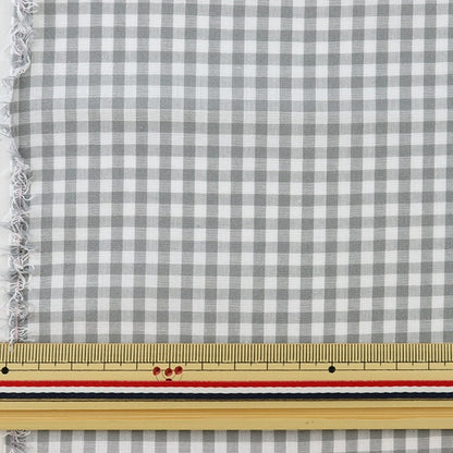 [From quantity 5] Fabric "Dyeing Gingham Middle Gray CO-GIM-GY"