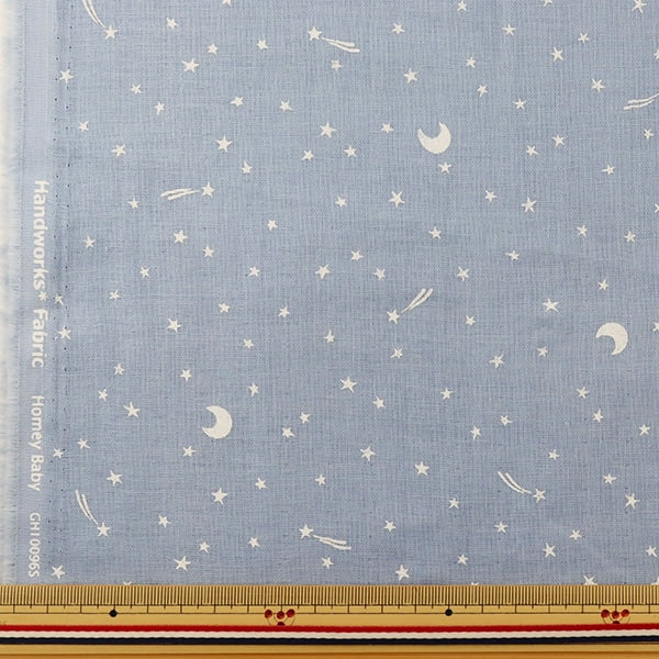 [来自数量5] 织物 『双层纱布 （双纱布）HOLY COLLUCTY星图牛仔型浅蓝色GH10096S-D]