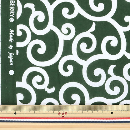 [From quantity 5] Fabric 『Scare Print Crabs Park Green 88217-1-2]