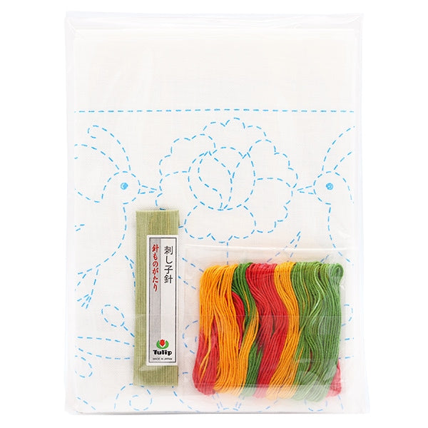Embroidery kit "Hand-sewn Flower Fukin Kit SASHIKO WORLD MEXICO KSW-021" TULIP Tulip