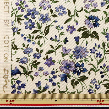 [From quantity 5] Fabric "Twill printed small floral pattern generation x blue KTS2215-B" COTTON KOBAYASHI