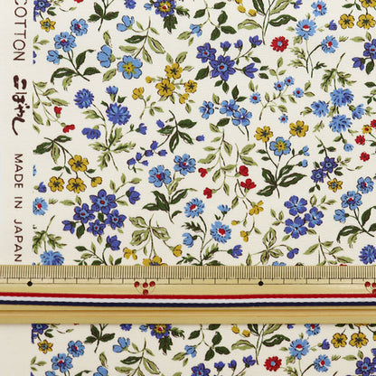 [From quantity 5] Fabric "Broadprint Flower pattern Blue KTS2568-B" COTTON KOBAYASHI
