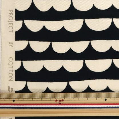 [From quantity 5] Fabric "Twill Print Scallap Pattern KTS6257-B" COTTON KOBAYASHI