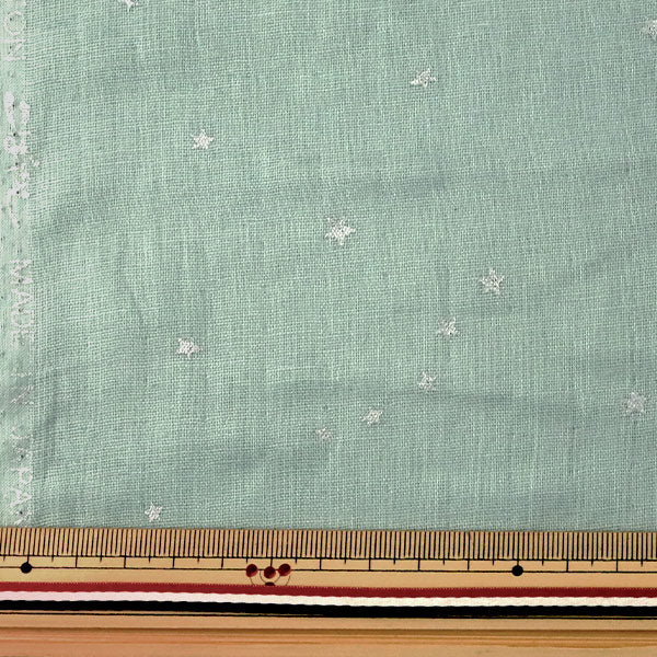 [From quantity 5] Fabric 『double gauze Star pattern shell blue KTS6430-Q] COTTON KOBAYASHI