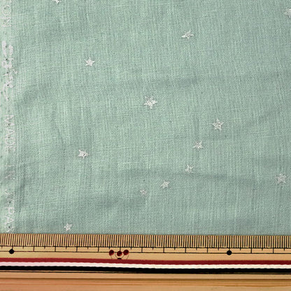 [From quantity 5] Fabric 『double gauze Star pattern shell blue KTS6430-Q] COTTON KOBAYASHI