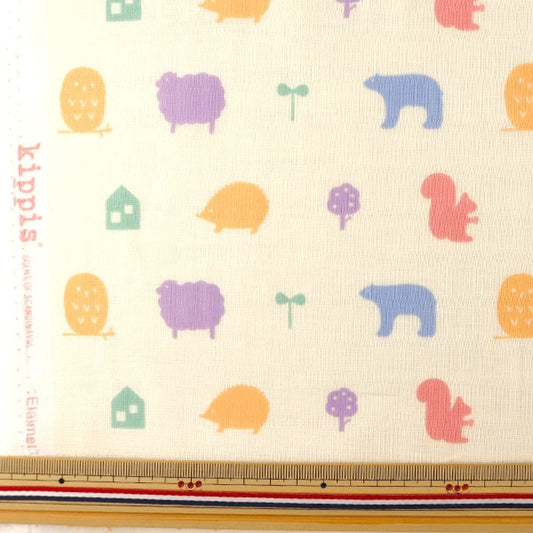 [From quantity 5] Fabric "Kippis (Kippis) double gauze(Double gauze) Print animals KPW-40C]