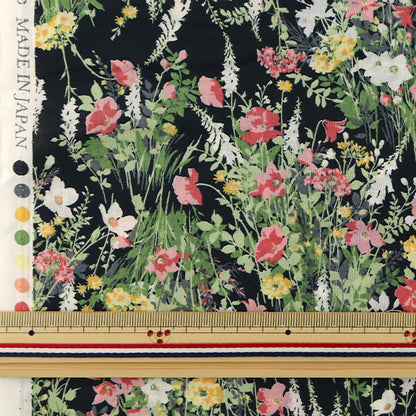 [From quantity 5] Fabric "60 loan FLOWNNYII retro small flower black NFA-1010-13F" KOKKA