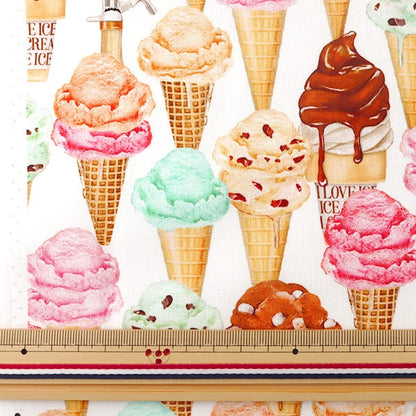 [From quantity 5] Fabric "Inkjet print ice cream 19826-287" USA cotton