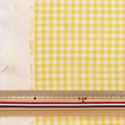 [From quantity 5] Fabric "Smooth Gingham Check Yellow KTS6740-C" COTTON KOBAYASHI