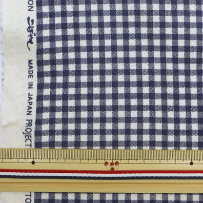 [From quantity 5] Fabric "Smooth Gingham Check Navy KTS6740-F" COTTON KOBAYASHI