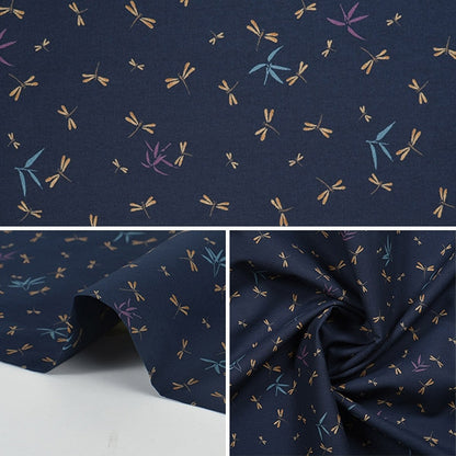 [From quantity 5] Fabric 『Sheeting Japanese pattern Tonbo navy blue 88218-3-4]