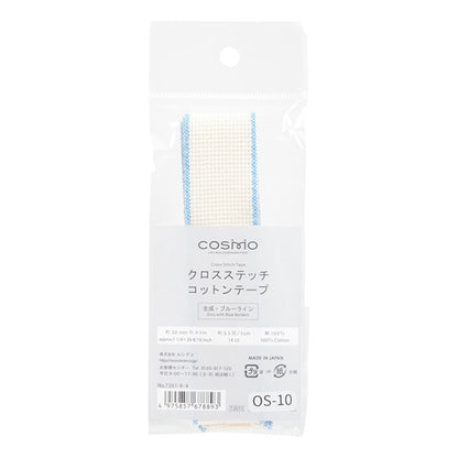 刺绣布 “棉带宽3厘米x 1m 4th颜色蓝线7261-9-4” lecien Lecien Cosmo Cosmo