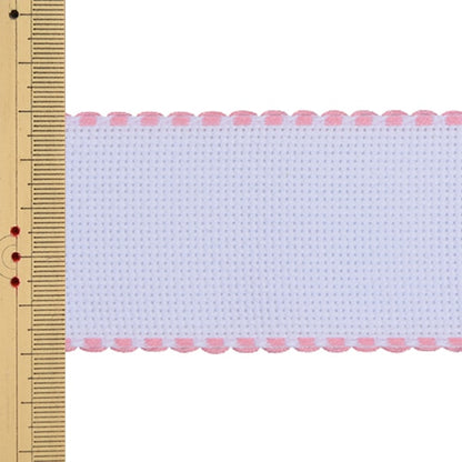[From quantity 1] Embroidery Fabric "ZWEIGART (Zweigart) Idatape Width 5cm 7107-14 Pink" Original Zweigart Handarbeits-Stoft
