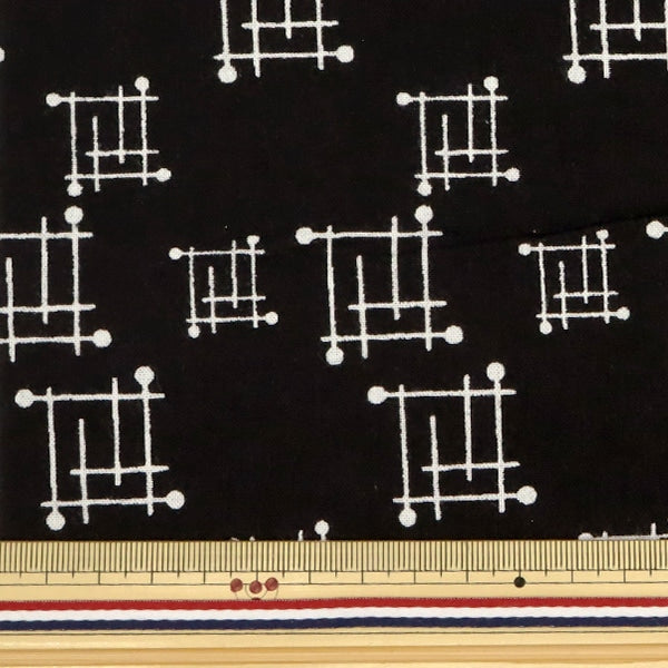 [From quantity 5] Fabric "20 Sheeting Print Modern Pattern Black x White Bei15052"