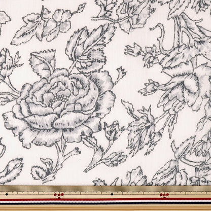 [From quantity 5] Fabric "Yanganagi Botanical Pattern Gray RAM-CR-1B"