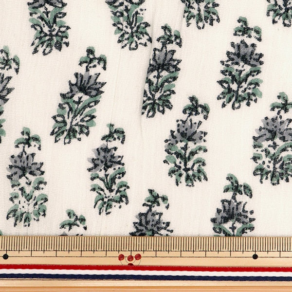 [From quantity 5] Fabric "Yanganagi Botanical Pattern Green RAM-CR-3B"