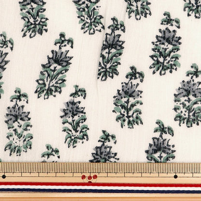 [From quantity 5] Fabric "Yanganagi Botanical Pattern Green RAM-CR-3B"