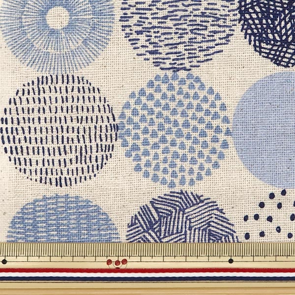 [From quantity 5] Fabric "Hopsack round pattern 18KEC-229A"