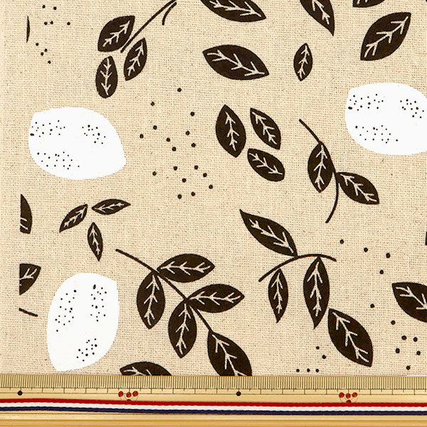 [From quantity 5] Fabric "Hopsack leaf pattern 20kec-363"