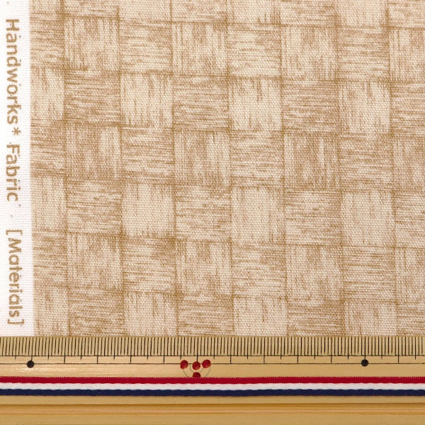 [From quantity 5] Fabric 『Oxford Kagogen pattern beige SM10358L-A]