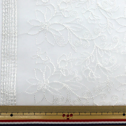 [From quantity 5] Fabric "Organdy AO Race White E9512-1"