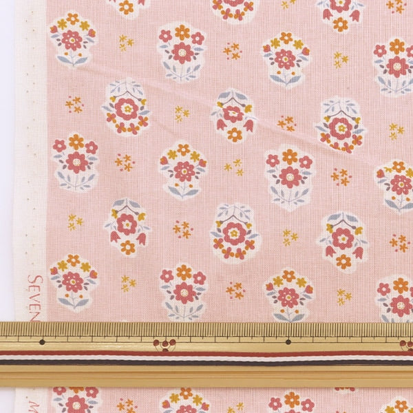 [From quantity 5] Fabric 『Sheeting SOPO Flower Pattern Pink 850356-1-1]
