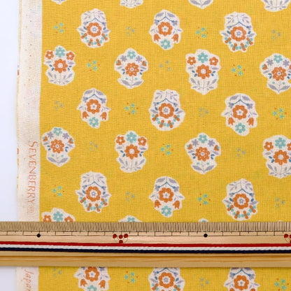 [From quantity 5] Fabric 『Sheeting SOPO Flower Pattern Lemon 850356-1-2]