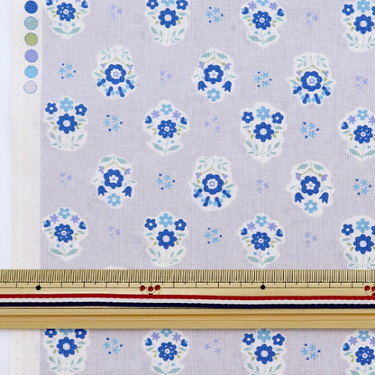 [From quantity 5] Fabric 『Sheeting SOPO Flower Pattern Gray 850356-1-4]
