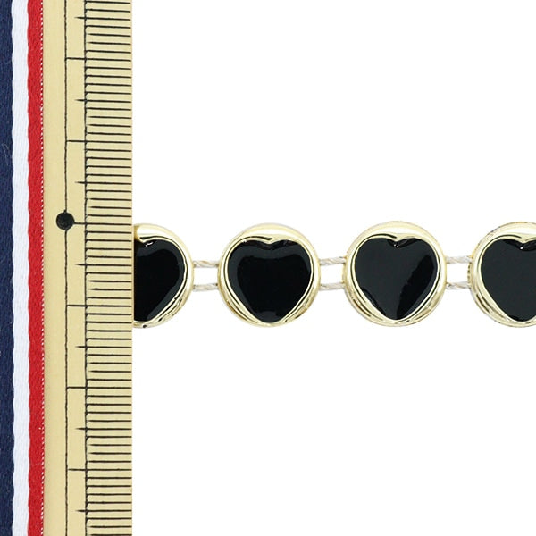 [From quantity 5] HandicraftTrim "imitationTrim Width about 1.4cm Heart Black GY-43-18-1A]