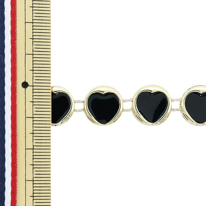 [From quantity 5] HandicraftTrim "imitationTrim Width about 1.4cm Heart Black GY-43-18-1A]