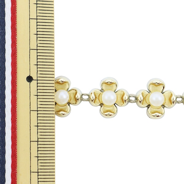 [From quantity 5] HandicraftTrim "imitationTrim Width about 1.2cm Flower Pearl GY-43-18-30]