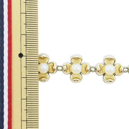 [From quantity 5] HandicraftTrim "imitationTrim Width about 1.2cm Flower Pearl GY-43-18-30]